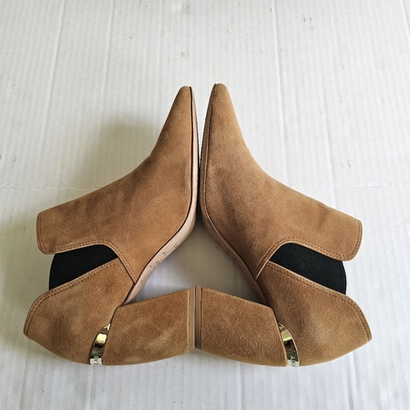 Antonio Melani Maxinee booties size 9.5 tan suede pointed toe leather slip on - Picture 6 of 15